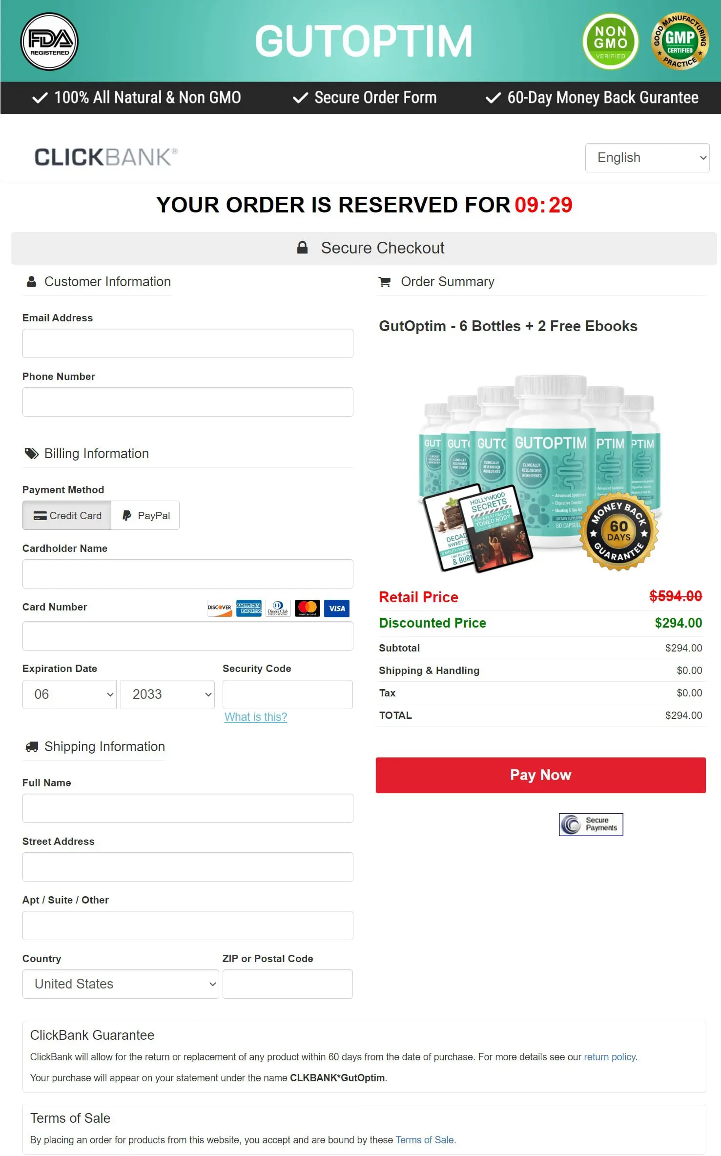 GutOptim GutOptim - Order Page